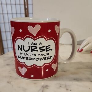 Home Essentials Red and White Nurse Mug